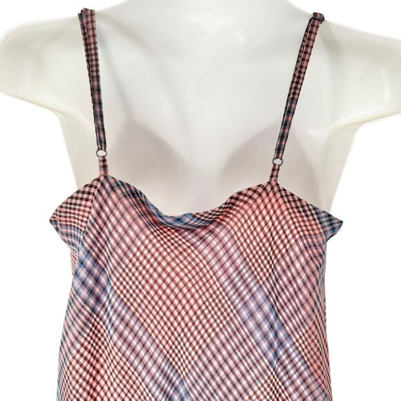 Aéropostale Womens Plaid Slip Dress S Dusty Rose and Blue Lined Rayon Polyester - Picture 8 of 10